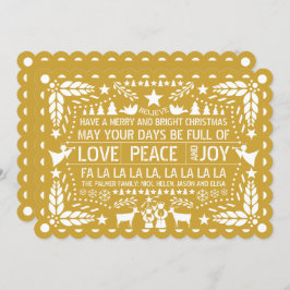 Gold Liebe Peace Jopapel picado Weihnachten