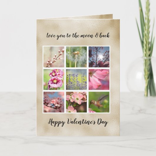 Gold Liebe Personalisierte FotoCollage Karte (Vorderseite)