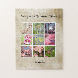 Gold Liebe Personalisierte FotoCollage Puzzle