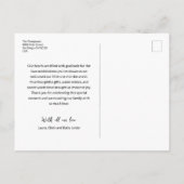 Gold Liebe und Dank Baby Foto Geburtserklärung Postkarte (Rückseite)