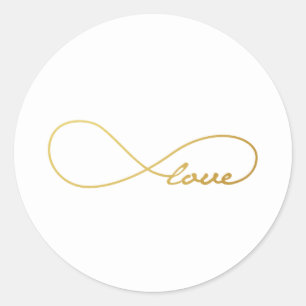 Gold Liebe Unendliche Hochzeitsticker Runder Aufkleber