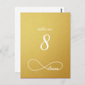 Gold Liebe Unfinity Wedding Tischnummer Cards (Vorne/Hinten)