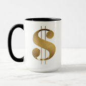 Gold ließ uns irgendein Geld-u. des Dollar-3D Tasse (Links)