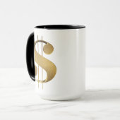 Gold ließ uns irgendein Geld-u. des Dollar-3D Tasse (Vorderseite Links)