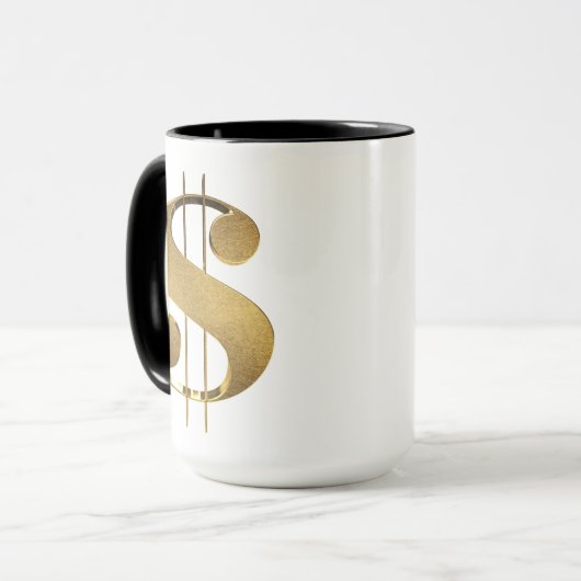 Gold ließ uns irgendein Geld-u. des Dollar-3D Tasse (Vorderseite Links)