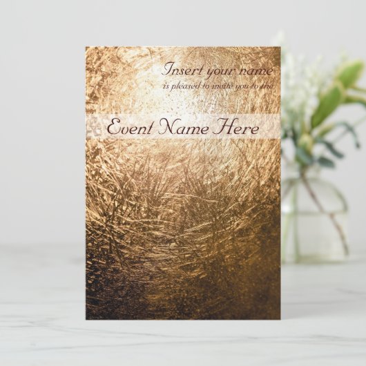 Gold Light 001 Einladung (Stehend Vorderseite)