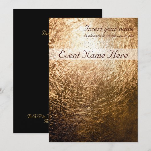 Gold Light 001 Einladung (Vorne/Hinten)