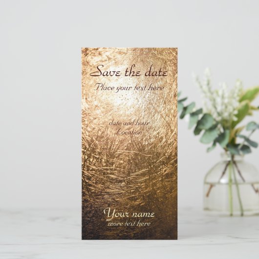 Gold Light 001 Save The Date (Stehend Vorderseite)
