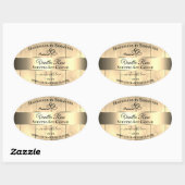 Gold Light Brown Wood Grain Product Labels Herz Ovaler Aufkleber (Blatt)