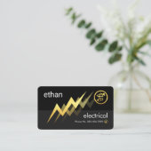 Gold Lightning Powers Letter-e Electric Visitenkarte (Stehend Vorderseite)