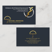 Gold Lightning Silver Globe Insurance Protection Visitenkarte (Vorne/Hinten)