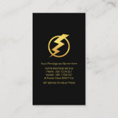Gold Lightning Striking Zuhause Visitenkarte (Rückseite)
