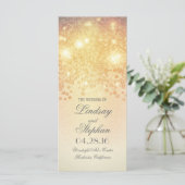 Gold Lights Glamour Vintage Hochzeitsprogramme Programm (Stehend Vorderseite)