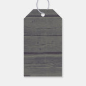 Gold Lights Mason Jar Rustic Wood Wedding Geschenkanhänger (Rückseite)