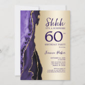 Gold Lila Agate Überraschung 60. Geburtstag Einladung (Vorderseite)