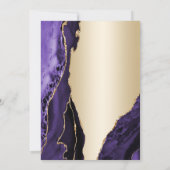 Gold Lila Agate Überraschung 60. Geburtstag Einladung (Rückseite)