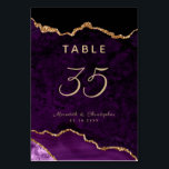Gold Lila Agate Wedding Tischnummer<br><div class="desc">Gold Lila Agate Wedding Tischnummer - elegante moderne lila Geode Empfang Tischnummern.</div>