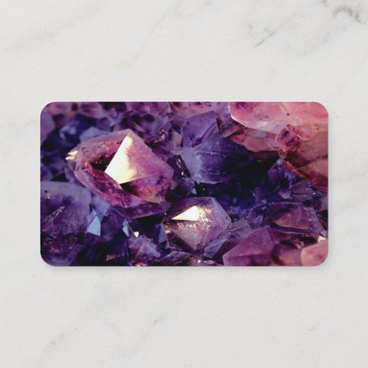 Gold Lila Amethyst Gemstone Geode Visitenkarte (Rückseite)
