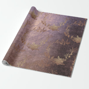 Gold Lila Amethyst Wreath Vintag Royal Geschenkpapier