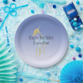 Gold Lila Aqua Glitzer Unicorn Pappteller (Party)