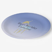 Gold Lila Aqua Glitzer Unicorn Pappteller (Schrägansicht)