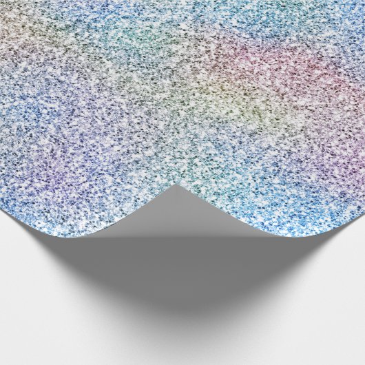 Gold Lila Aqua Unicorn Glitzer Geschenkpapier (Ecke)