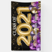 Gold Lila Balloons Abschluss Class 2021 Banner (Vertikal)