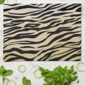 Gold Lila Black Zebra Print Aquarell Ombre Geschirrtuch (Gefaltet)