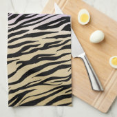 Gold Lila Black Zebra Print Aquarell Ombre Geschirrtuch (Viertel Falte)