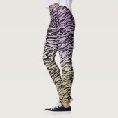 Gold Lila Black Zebra Print Aquarell Ombre Leggings (Links)