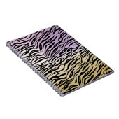 Gold Lila Black Zebra Print Aquarell Ombre Notizblock (Rechte Seite)