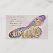 Gold Lila Blue Butterfly Pattern Visitenkarte (Rückseite)