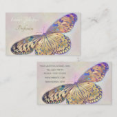 Gold Lila Blue Butterfly Pattern Visitenkarte (Vorne/Hinten)