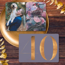 Gold Lila Blue Hydrangeas 40. Geburtstag Foto