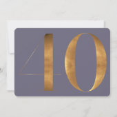 Gold Lila Blue Hydrangeas 40. Geburtstag Foto Einladung (Rückseite)