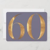Gold Lila Blue Hydrangeas 60. Geburtstag Foto Einladung (Rückseite)