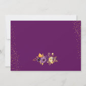 Gold Lila Blume wird meine Bridesmaid sein Einladung (Rückseite)