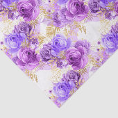 Gold lila Blumenmuster Rose Party Gewebe Seidenpapier (Ausschnitt)