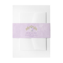 Gold Lila Blumenquinceñera Einladungsbanderole