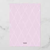 Gold Lila Blütenmädchen-Baby im Blütendusche Folieneinladung (Rückseite)