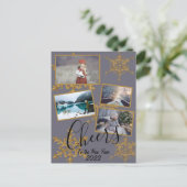 Gold Lila Chefs Schneeflocke 4 Fotos Urlaub Postkarte (Stehend Vorderseite)