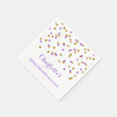 Gold Lila Confetti Brautparty Serviette (Ecke)