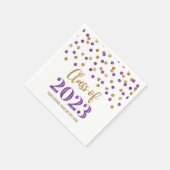 Gold Lila Confetti Class of 2023 Napkins Serviette (Ecke)