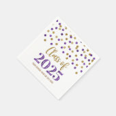 Gold Lila Confetti Class of 2025 Napkins Serviette (Ecke)