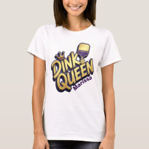 Gold Lila Dink Königin Personalisierter Name T-Shirt