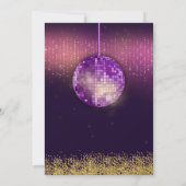 Gold Lila Disco Party Geburtstag Einladung (Rückseite)