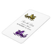 Gold Lila Drache Speichern Sie das Date Magnet (Linke Seite)