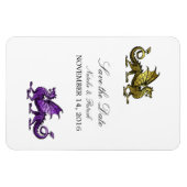 Gold Lila Drache Speichern Sie das Date Magnet (Horizontal)