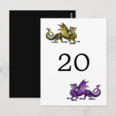Gold Lila Dragon Tischnummer Postcard (Vorne/Hinten)