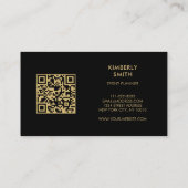 Gold lila Edelsteine QR-Code beruflich Visitenkarte (Rückseite)